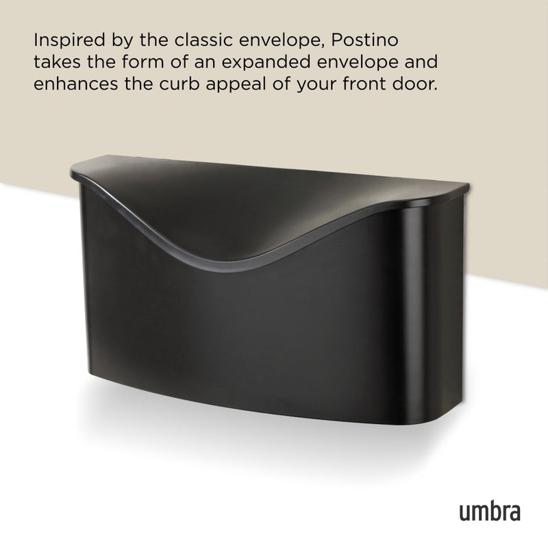 Umbra Postino Wall-Mount Mailbox, Black - Image 5